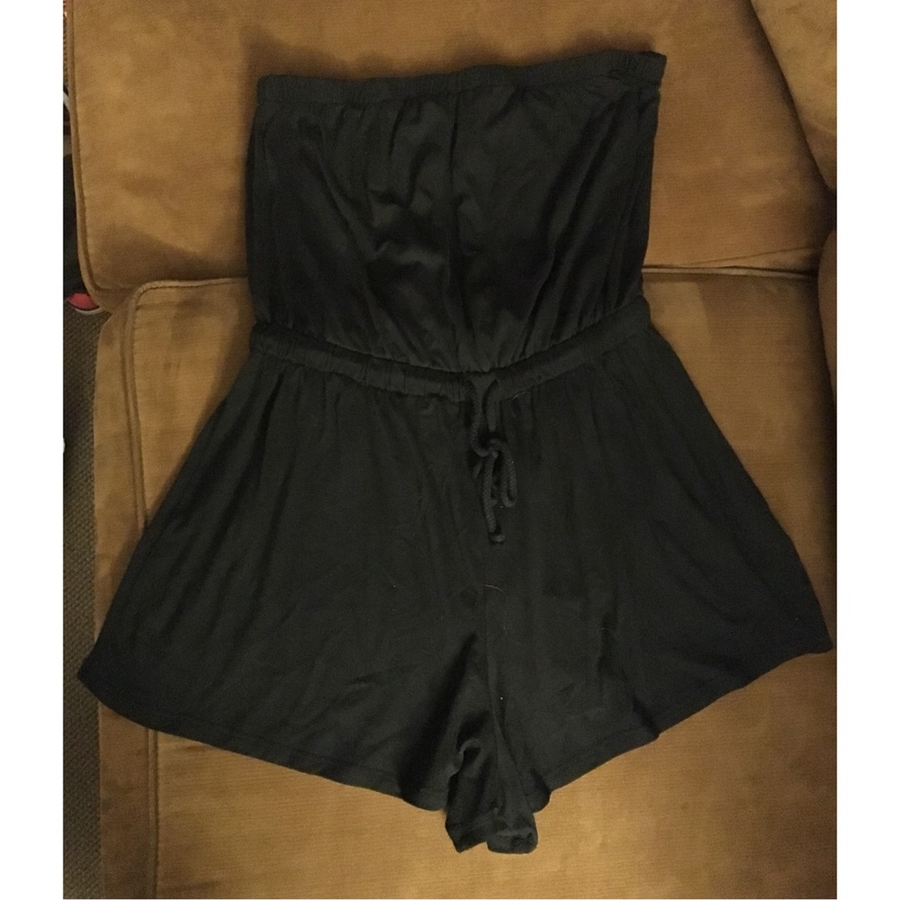 Black Strapless Romper